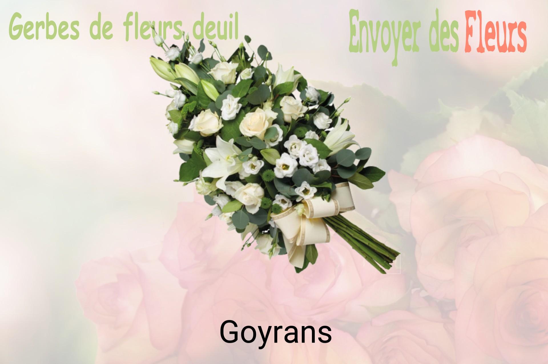 Gerbe de fleurs de deuil livrée à Goyrans